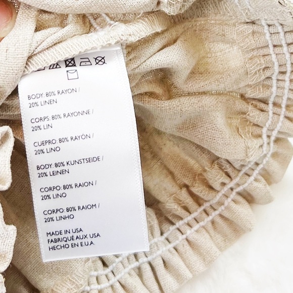 NWT Urban Outfitters Urban Renewal Remnants Smocked Linen Tube Top - Picture 7 of 7